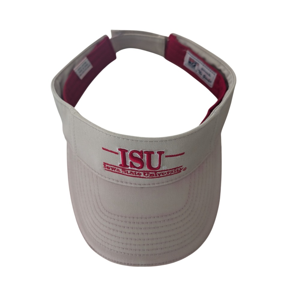 The Game Iowa State University Cyclones Visor Hat Tan Red ISU Adjustable Unisex